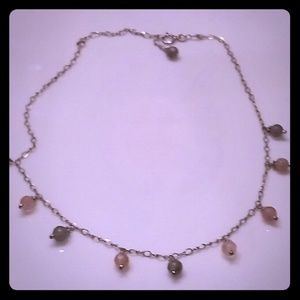 Silver and quartz choker